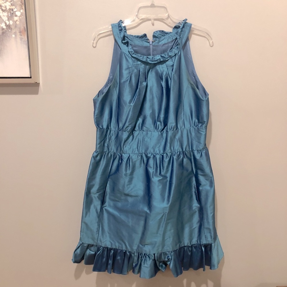 Teal Ruffled Bridesmaid Dress